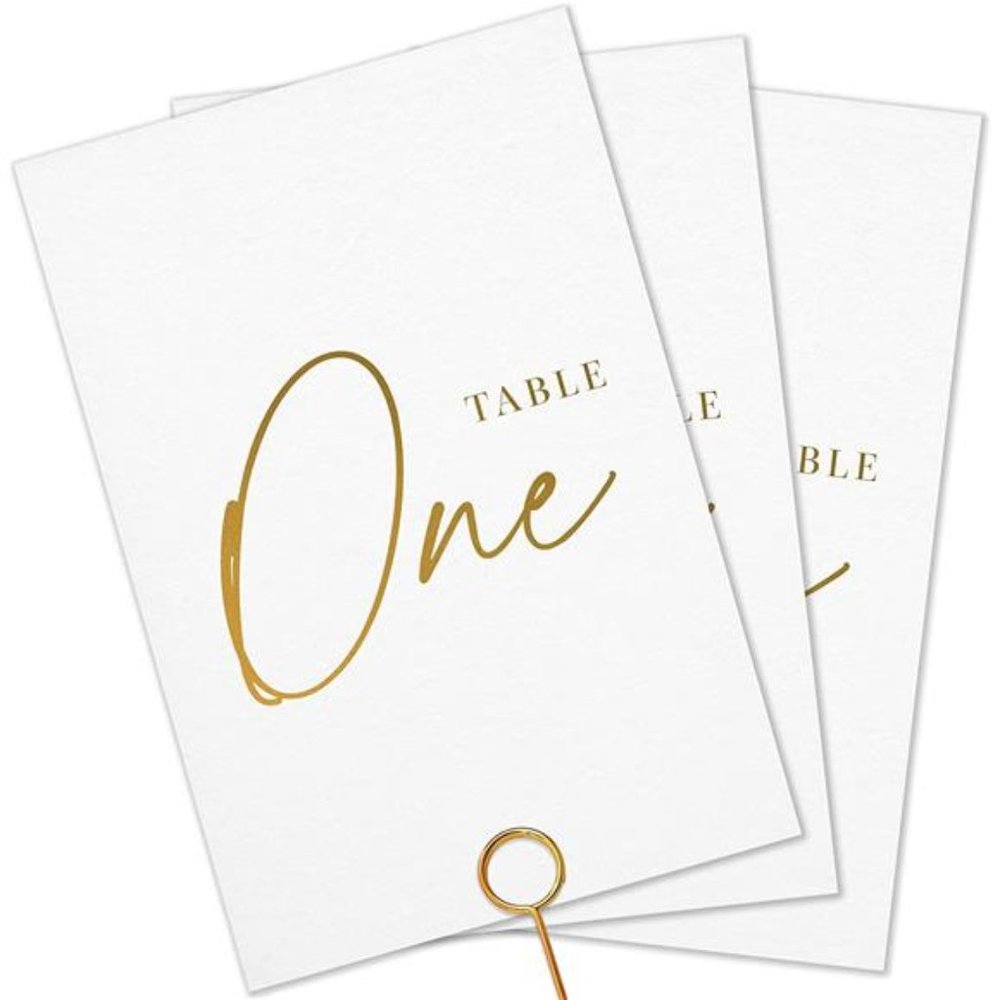 Wedding Table Numbers - Gold Table Numbers for Wedding Reception - Table Number